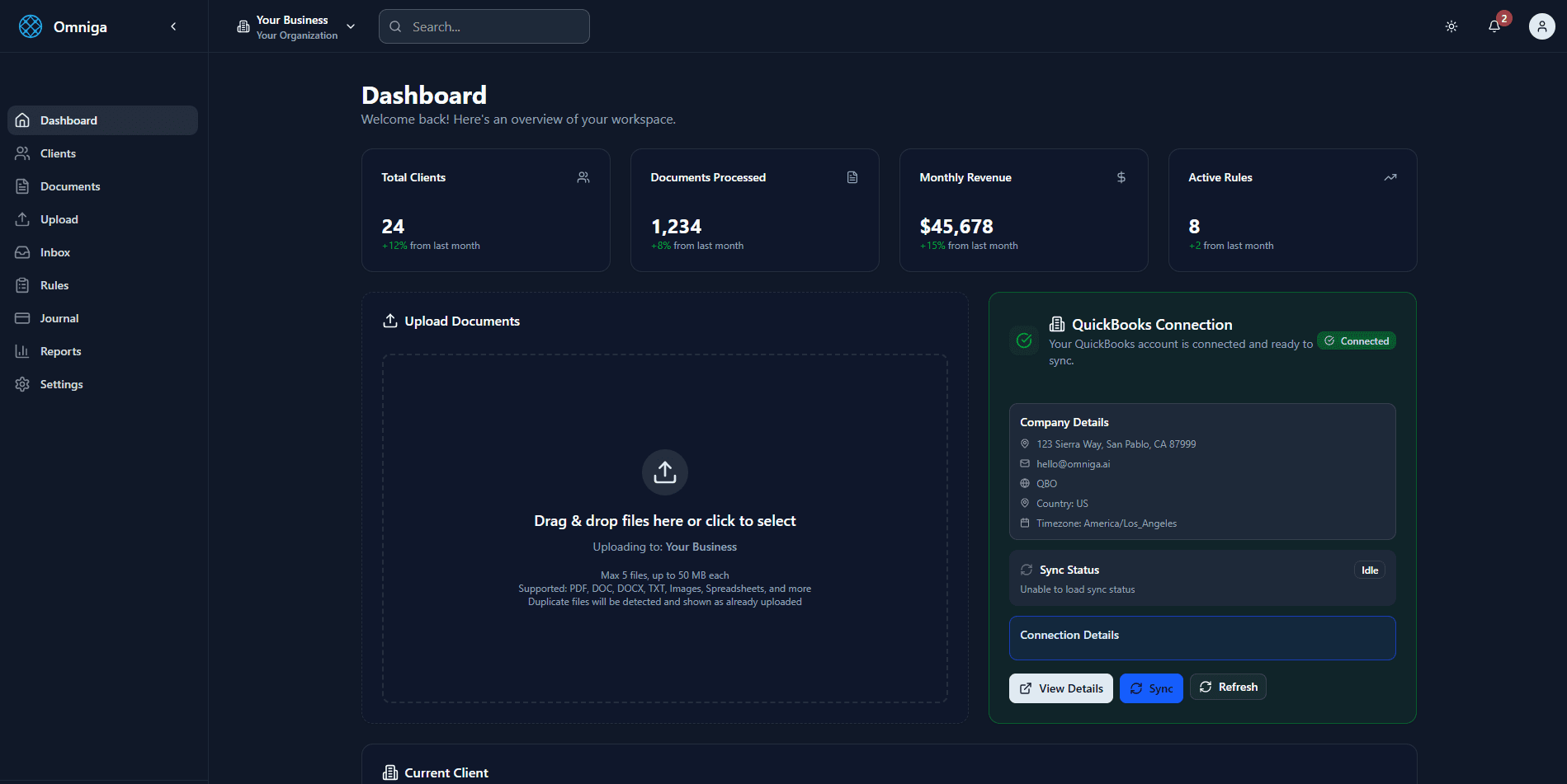 Omniga Dashboard - Review Queue & Confidence Scoring Preview